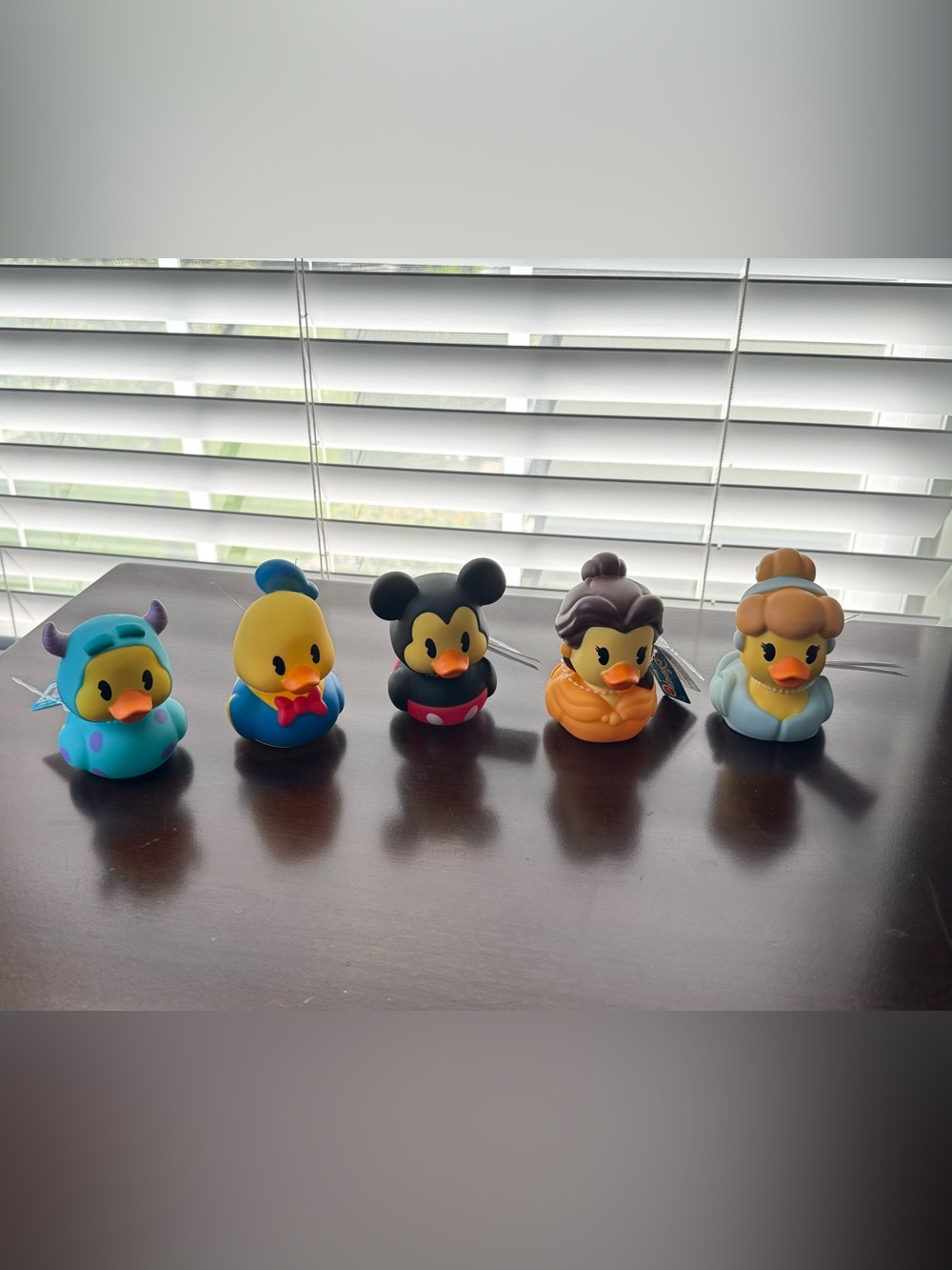 DISNEY/JEEP RUBBER DUCKS 3x3” (5) Cinderella/mickey/belle/donald/sully